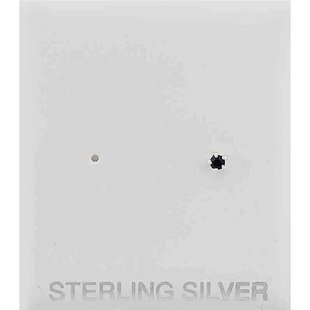 Created Black Onyx Nose Earring Solid .925 Sterling Silver